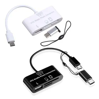 USB Compact Flash Data Cable Type C Ports To Micro USB SD TF U Disk Card Reader • £4.55