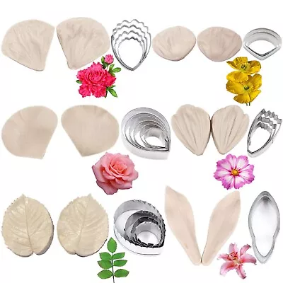 12set Gum Paste Flower Tools Kit- Flower Silicone Veining Mold And Stainless ... • $64.77