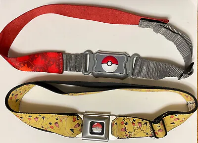$15 • Buy Pokemon Clip N Carry Poke’ Ball Belt & Pokemon Pikachu Buckle Down Style Belt