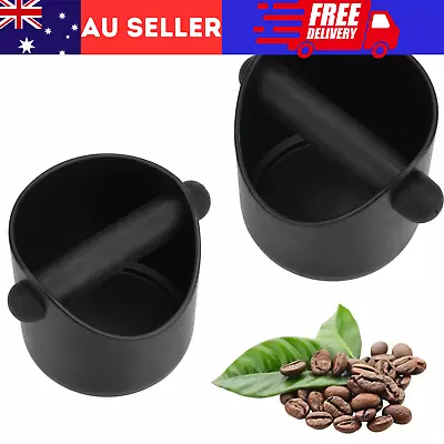 Coffee Waste Container Espresso Grinds Knock Box Tamper Tube Bin Bucket Black AU • $14.99