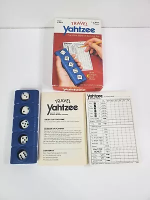 Vintage Travel Yahtzee Game 1984 Milton Bradley Complete Family Games Vacation • $9.99