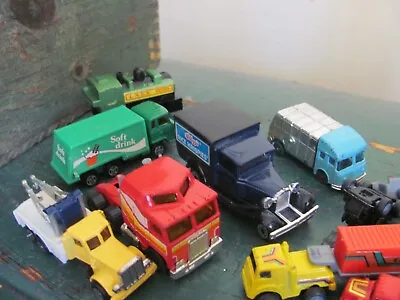 Lot Of (16) Matchbox Husky Unbranded Toy Trucks And Trailers Various Types • $12.99