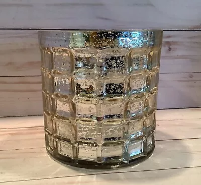 Pottery Barn Style 5  Mercury Glass Windowpane Candle Holder Hurricane • $29.99
