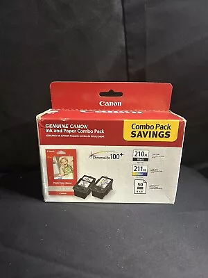 Canon 210XL Black 211XL Color Genuine Ink Cartridges & Photo Paper Combo Pack • $39.99