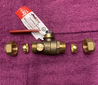 Ball Valve Stop & Waste 1/2-In Brass CXC Compression 1/4-turn Handle Full Port • $11.96