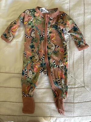 BONDS Possum Tan Brown One Piece Zip Up 000 Newborn 0 To 3 Months • $5.50