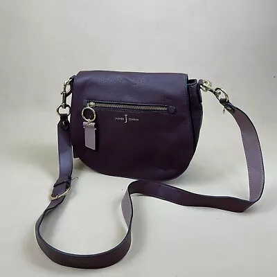 Jasper Conran Handbag Shoulder Bag Crossbody Strap Plum Red Faux Leather Med • £21.99