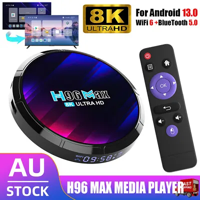 4+64G Upgrade H96 Smart Android TV Box Quad Core 8K HD WIFI6 Media Player 2024 • $54.85
