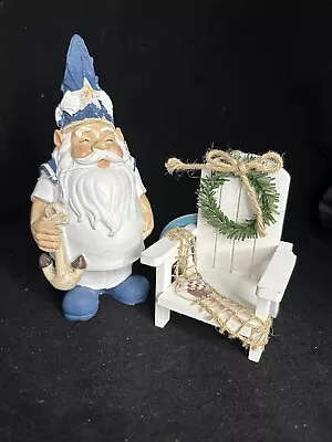 Gnome Santa  Anchor  Nautical Coastal Ornament Christmas Beach Chair • $18.99