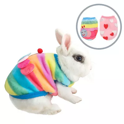 2Pcs Small Animal Vest Rabbit Clothes Winter Warm T-shirts Small Dogs Coats • £6.39