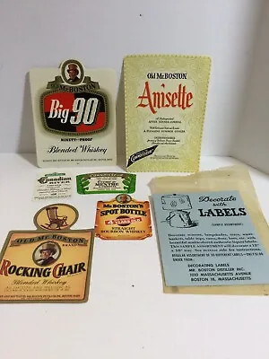 NOS 1964 Old Mr. Boston Distiller Decorative Labels  ~ Never Used - ORIG. PACKET • $10