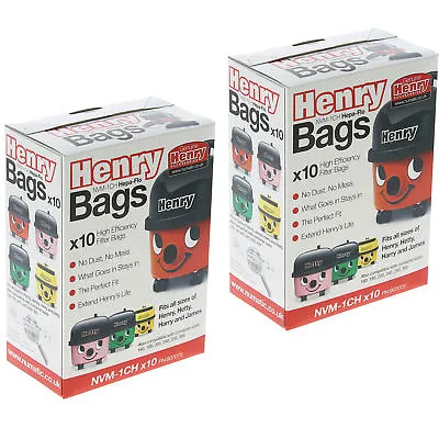 £19.95 • Buy 20 X Genuine Numatic Henry Hetty HEPAFLO Vacuum Cleaner Hoover Bags 604015