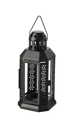 Ikea Enrum Lantern Tealight Holder Black  In/Outdoor 22cm Tall Handle • £11.50