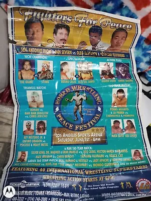 WWF WWE Fighters For Peace Wrestling Poster Autographed AWA WCW ECW • $150