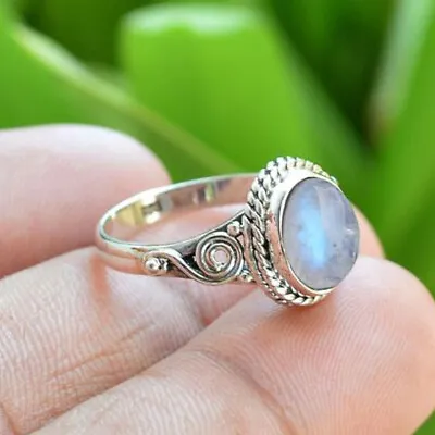 Moonstone Gemstone 925 Sterling Silver Handmade Ring Jewelry All Size MP-27 • $12.55