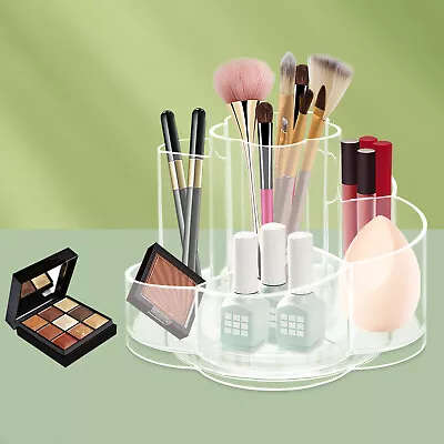 360 Rotating Makeup Organizer Clear Storage Holder With 6 Compartments • $9.10