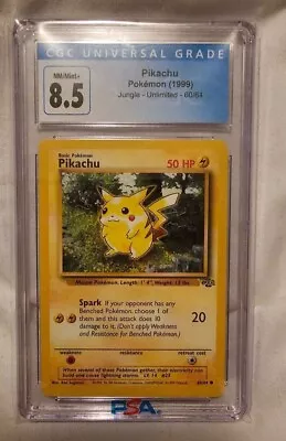 $11.99 • Buy Pikachu 60/64 CGC 8.5 Jungle Set Pokemon 1999 Vintage WOTC Graded Pokémon