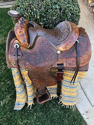 Used/vintage  15  Women's Fully Tooled Circle Y Western Trail / Pleasure Saddle • $545