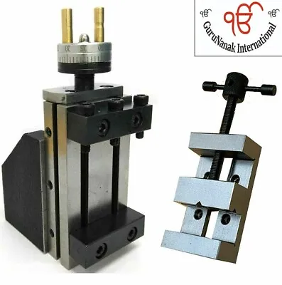 Mini Lathe Vertical Slide With 2  Steel Vise 50mm Vice Instant Milling Tool Post • $93.92