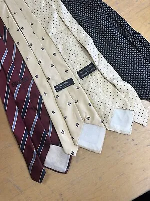 Lot Of 4 Vintage Silk 100% Neck Tie Dior Cucci Saks Paisley Men’s All Designer • $14.99