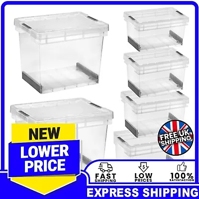 Ultra Resistant Modular Plastic Storage Containers With Secure Clip Lock Lids • £21.15