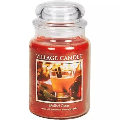 Village Candle Mulled Cider Large Glass Apothecary Jar Scented Candle 21.25 Oz • $28.29