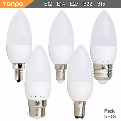 1X-50X E14 B15 B22 3W LED Chandelier Candle Light Bulbs White Lamp 2835 SMD 220V • $2.64