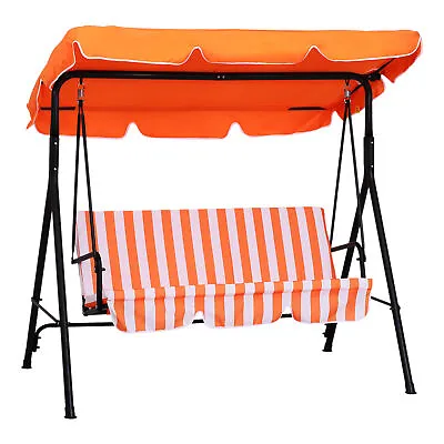 £77.99 • Buy Outsunny Outdoor Metal Hammock Swing Chair 3-Seater Patio Bench Garden Orange