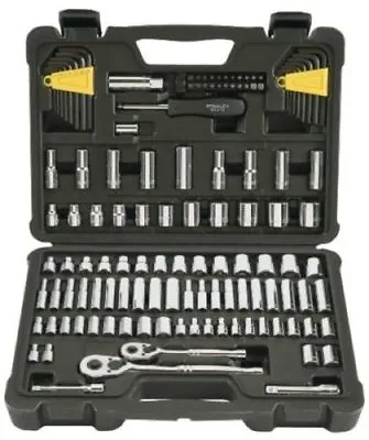 123 Piece Socket Ratchet Tools Set Metric 1/4 3/8 Drive SAE Repair Stanley • $75.59
