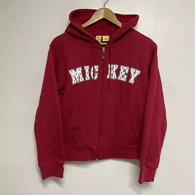 Disney Hoodie Womens Medium Red Full Zip Mickey Mouse • £10