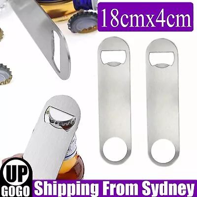 UP 10pcs Stainless Steel Speed Bottle Opener Flat Bar Blade Cap Remover Can Beer • $5.89