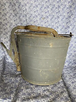 Vintage Galvanized Metal Mop Bucket With Wooden Roller Wringer 20 X 14 X 14 • $39.99