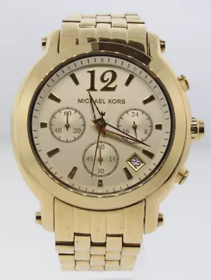 Michael Kors Madison Chronograph Champagne Dial Gold-tone Watch MK5172 • $54.99