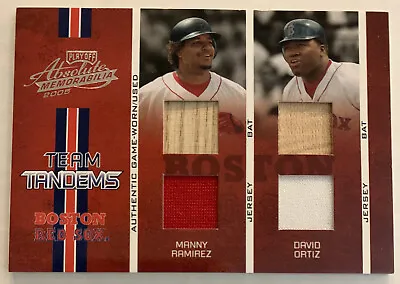 Manny RAMIREZ David ORTIZ 2005 Playoff Absolute Team Tandems Quad Relics 66/125 • $19.99