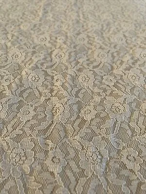 Vintage Lace Bedspread FULL 20”drop Ruffle Ecru Peach • $29.99