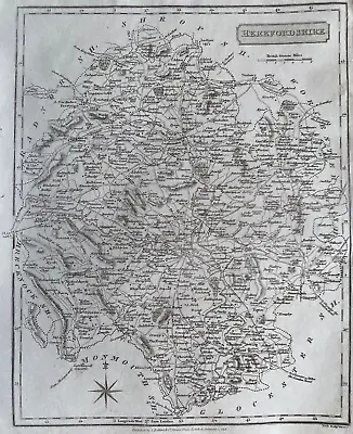 1818 Antique Map; Herefordshire By Neele From New British Traveller • £9.99