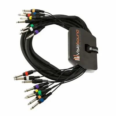 8-Way 3m 6.35mm 1/4  Mono Jack To Jack Unbalanced Loom / Patch Multicore Cable • £23.49