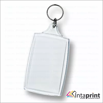 L4 Acrylic Fob Large Photo Clear Photo Keychain Blank Plastic Keyring DIY 70x45 • £3.49