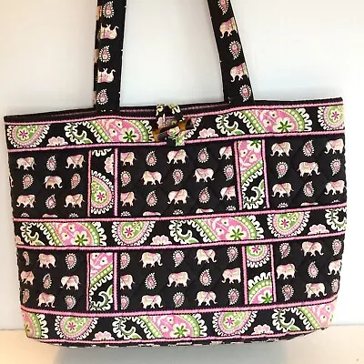 Vera Bradley PINK ELEPHANTS Small Tic Tac Tote • $19.95