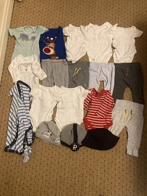 £0.01 • Buy Baby Clothes Bundle 6-9 Months. Baby Grows, Trousers, Jumper And Hats