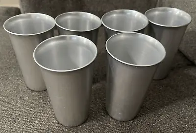 Kensington Mid Century Modern Set Of 6 Vintage Aluminum Tumblers Cups Glasses • $29.99