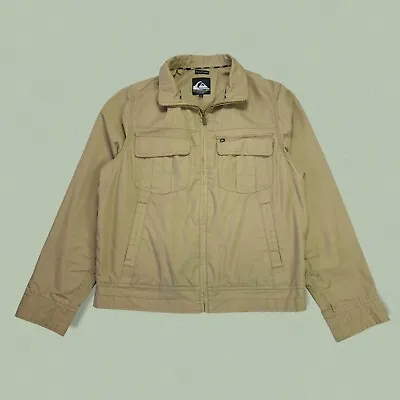 Quiksilver Premium Series Pocketed Bomber Sports Jacket - Tan / Beige - Size S • £19.99