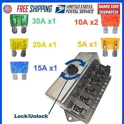 6-Way Auto Blade Fuse Holder Box Block With Waterproof For Car Marine12V 24V • $10.89