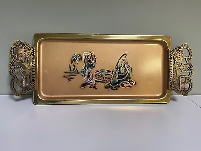 Vintage Jewish Sabbath Serving Tray Made In Israel Jerusalem • $18