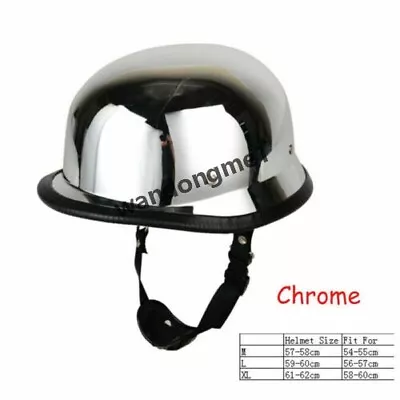 Black DOT German Street Bike Half Face Sport Helmet For Chopper Cruiser Biker • $39.85