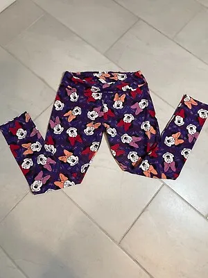 Lularoe Disney Purple Black Minnie Mouse Leggings Tall & Curvy • $20