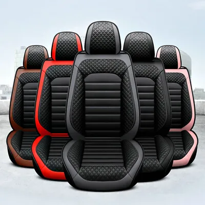 $174.99 • Buy Car Seat Covers Full Set Leather Car Truck 5-Seats Front Rear Cushion Breathable