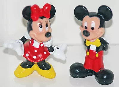 Mickey Mouse Figure Tuxedo Red Pants Yellow Bow Tie Minnie Red Dress 2.5  Tall • $11.99