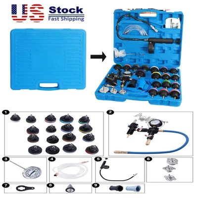 $86.99 • Buy 28pc Universal Radiator Pressure Tester Kit & Vacuum Type Cooling Purge Refill