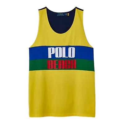 NWT Men's Polo Ralph Lauren Polo Beach Tank Top Color Canary Yellow Size XL • $49.59